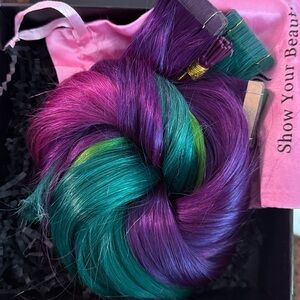 NWT bundles neon human hair fashion tape in extensions five colors of 20inch